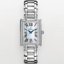 Bulova Fairlawn Stainless Steel Diamond Accent And Mother-Of-Pearl