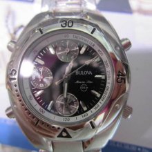 Bulova Marine Star Women's Watch Alarm Chrono All Stainless S Original Japan