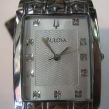Bulova Men's Watch Quartz Diamond Stainless S Original Edition Japan Square