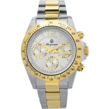 Burgmeister Houston Bm212-287 Gents Chronograph Stainless Steel Bracelet Bicolor White Dial