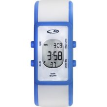 C9 by Champion Women's Plastic Snap Digital Watch - White/Blue