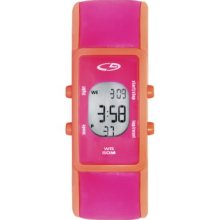 C9 by Champion Women's Plastic Snap Digital Watch - Pink/Orange