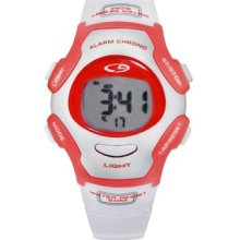 C9 by Champion Women's Plastic Strap Digital Watch - White/Orange