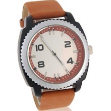 Caite Stylish Round Dial Leather Band Analog Watch