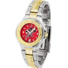 California State Matadors Ladies Stainless Steel and Gold Tone Watch