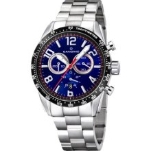 Candino Men's Quartz Watch With Blue Dial Chronograph Display And Silver Stainless Steel Bracelet C4429/B