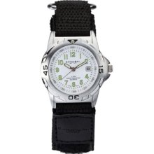 Cannibal Ladies Quartz Watch With White Dial Analogue Display And Black Nylon Strap Cl031-01