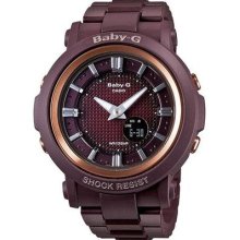 Casio Baby-g Plum Fine Resin Composite Band Digi/analog Watch Bga301-4