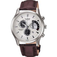 Casio Beside Chronograph Watch Leather Bem-501l-7av