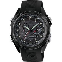 Casio Edifice Eqs500c-1a1 Solar Powered World Time Water Resistant Black Watch