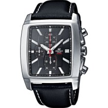 Casio Ef-509L-1Avef Men's Analog Quartz Watch With Chronograph And Leather Strap