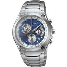 Casio EF507D-2A Stainless Steel Edifice Blue Dial Chronograph