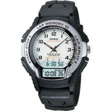 Casio Gear Watch Ws-300-7bv Black White Lap Memory 100m Wr (ws300-7bv)