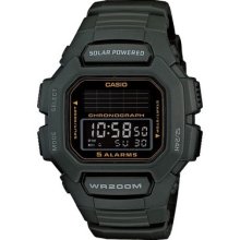 Casio Hdd-s100-3a Mens Army Green Digital Solar Sports Watch