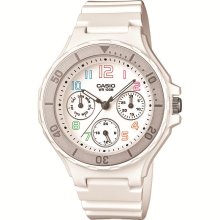 Casio Ladies , 100M Water Resistant White Band and Dial