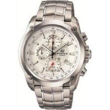 Casio Mens Ef524d-7a Stainless Steel Edifice Chronograph White Dial Watch