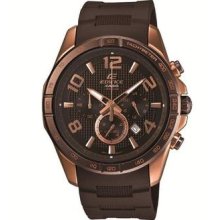 Casio Mens Efr516pg-5av Edifice Brown X Rose Gold Dial Men's Watch