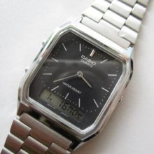 Casio Quartz Aq-230 Dual Time Gents Watch - Used