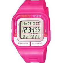 Casio Quartz Hot Pink Dual Time Ladies Digital Watch SDB-100-4A