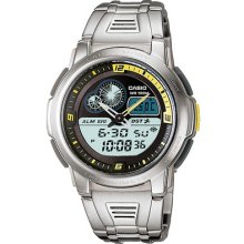 Casio Thermometer World Time 50-lap Memory Steel Band Watch Aqf-102wd-9bv