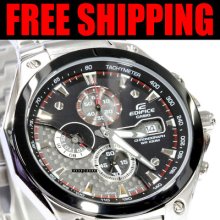 Casio Watch Edifice Black Chronograph Ef-564d-1/1a Men