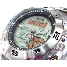 Casio Watch White Moon Phaes Hunting Amw-704d-7a