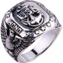 CET Domain SZ15-1326-9 US Navy Ring Naval Flag and Eagle Cool Jewelry for Mens Styles-Size 9