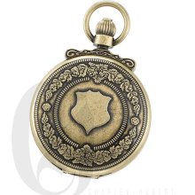 Charles Hubert Gold-Plated Antiqued Finish Double Hunter Case Mechanical Pocket Watch 3867-G