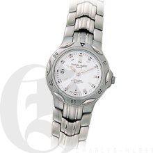 Charles Hubert Premium Solid Titanium Ladies White Dial Silver Tone Watch with Date 6653-W