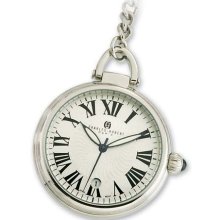 Charles Hubert Stainless Steel Open Face w/Date Pocket Watch