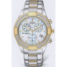 Citizen Eco Drive 2-tone Regent Chronograph Watch With 28 Diamonds