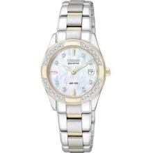 Citizens Ladies Eco-drive Regent Mop Dial Two Tone Watch Ew1824-57d