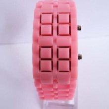 Classic Red Led Bracelet Wrist Watch Plastic Sports Style Mens Womens Unisex