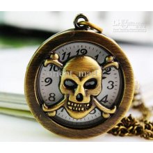 Classical Skeleton Pocket Watch Chain Antique Vintage Pendant Neckla