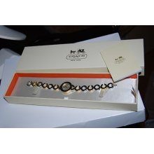Coach Kristy Two Tone C-link Bracelet Womens Ladies Watch 14501313 In Box