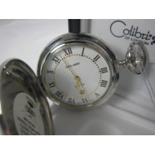 Colibri Silver Keltic White Face Pocket Watch W Date
