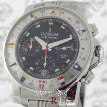 Corum Admiral's Cup 44 Chronograph 985.630.20 Steel Bracelet Black Dial