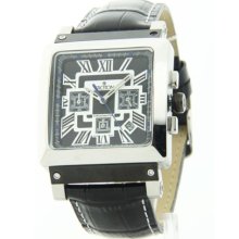 Croton Watches Men's Chronomaster Chronograph Black/Silver Dial Black