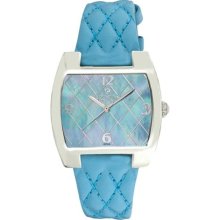 Croton Watches Women's Blue Strap Blue Leather Braided Stitching on S
