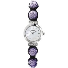 Crystalla By Sekonda Women's Quartz Watch With White Dial Display And Purple Nylon Strap 4715.27