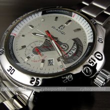 Date Luxury Elegant Fashion Mechanical Automatic Steel Men Wrist Watch Wg197
