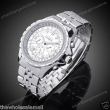 Deluxe Orkina Mens Stainless Steel Mechanical Watch Quartz Wrist Date/day Gift
