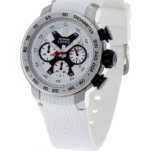 Detomaso Men's Quartz Watch With White Dial Analogue Display And White Silicone Strap Dt1017-B