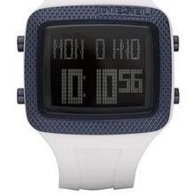 Diesel Digital White Rubber Mens Watch