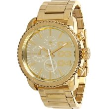 Diesel Ladies Gold Tone Stainless Steel Case and Bracelet Chronograph Gold Tone Dial DZ5338