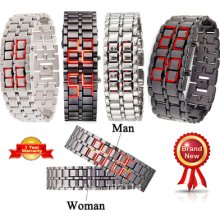 Digital Faceless Bracelet Lava Led Men Women Male Female Iron Metal Wrist Watch