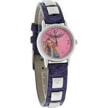 Disney Hannah Montana Pink Dial Purple Strap Quartz Watch HM1021
