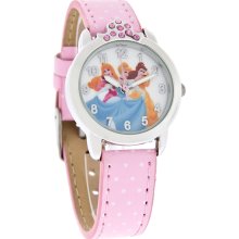 Disney Princess Cinderella Sleeping Beauty Bell PinkPoka Dot Quartz Watch PRS488