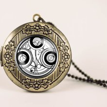 Dr Who masters fob watch b/w vintage pendant locket necklace - ready for gifting - buy 3 get 4th one free