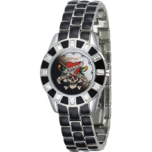 Ed Hardy Women's Chic Love Kills CH-LK Black Stainless-Steel Quartz Watch with White Dial